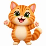 Cute Orange Cat Sticker Pack – 48 Digital Stickers
