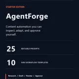 AgentForge Starter — 25 Editable AI Agent Prompts + 10 n8n Workflow Templates