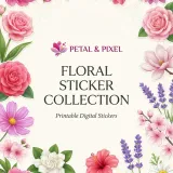 3d and 2d Floweral_stickers_16 page differnt design