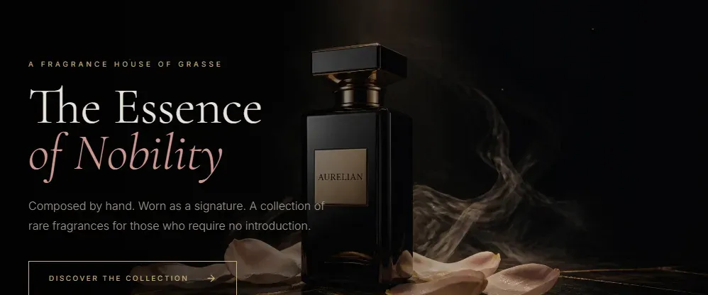 Aurelian Noir Essence — Luxury Perfume eCommerce Template