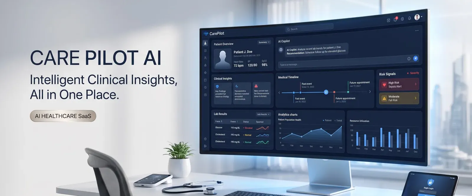 CarePilot AI — Premium AI Healthcare SaaS Dashboard