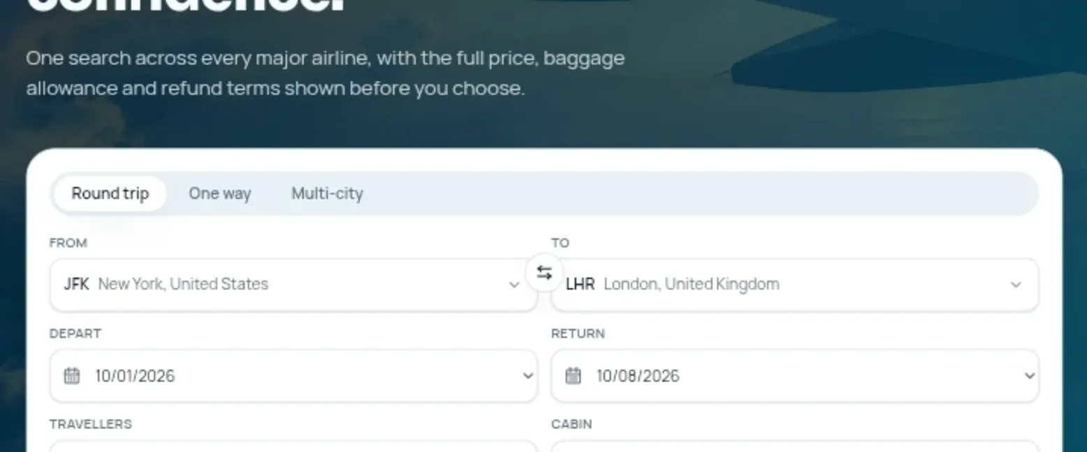 Altura – Airline & Flight Booking landing page