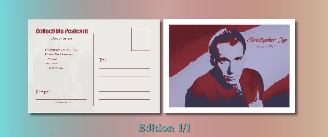 Christopher Lee — Horror Series | Collectible Postcard #1