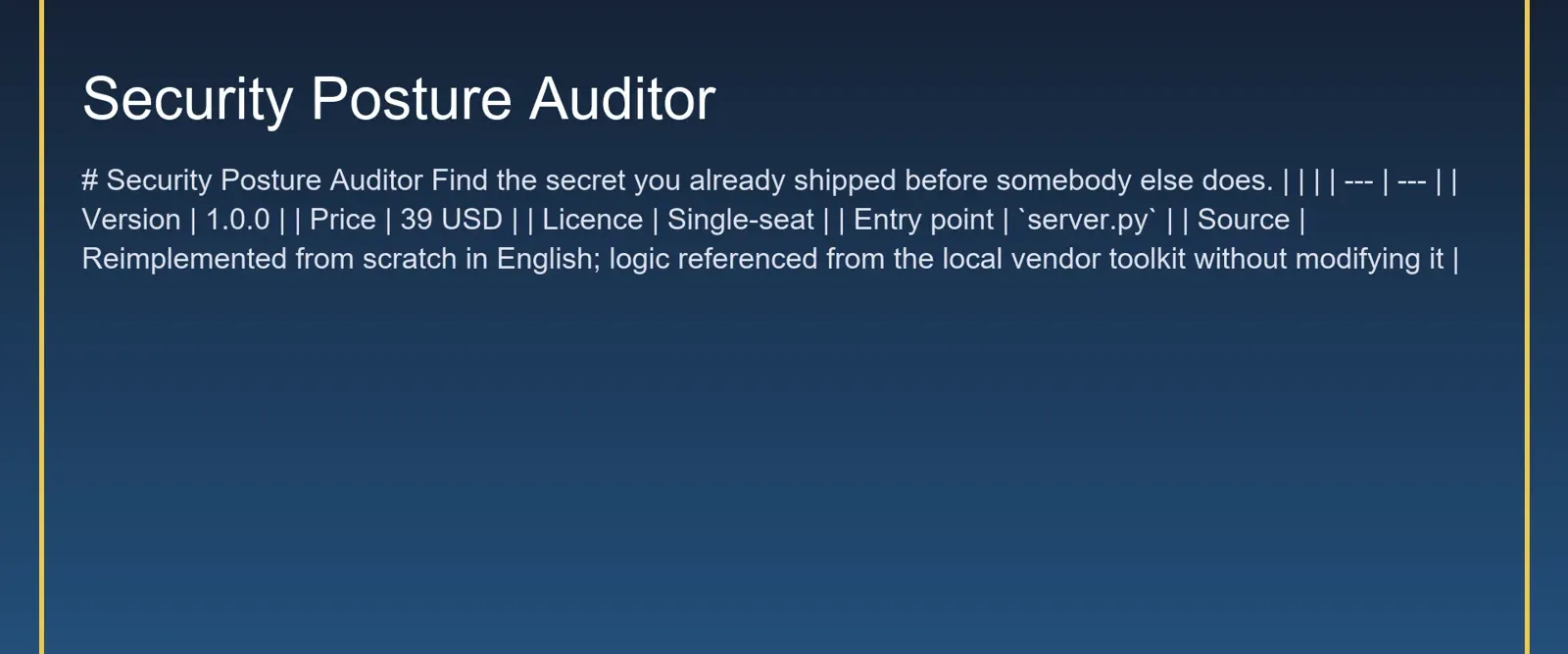 Security Posture Auditor