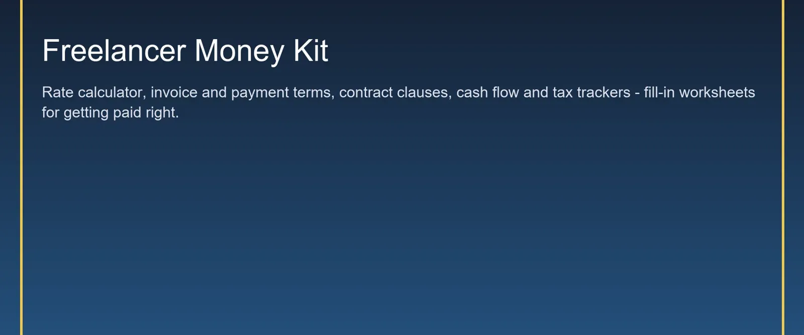 Freelancer Money Kit: Rates, Invoices & Cash-Flow Workbook