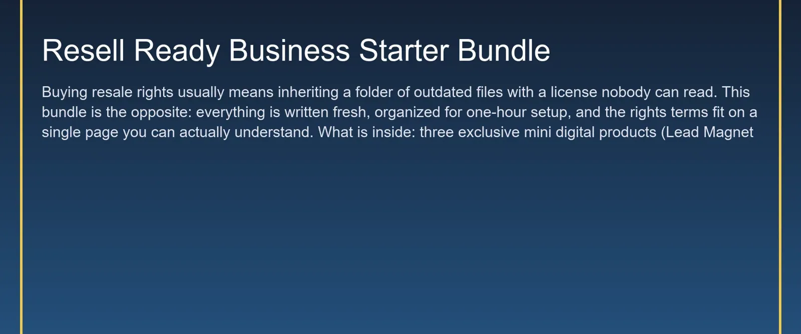 Resell Ready Business Starter Bundle