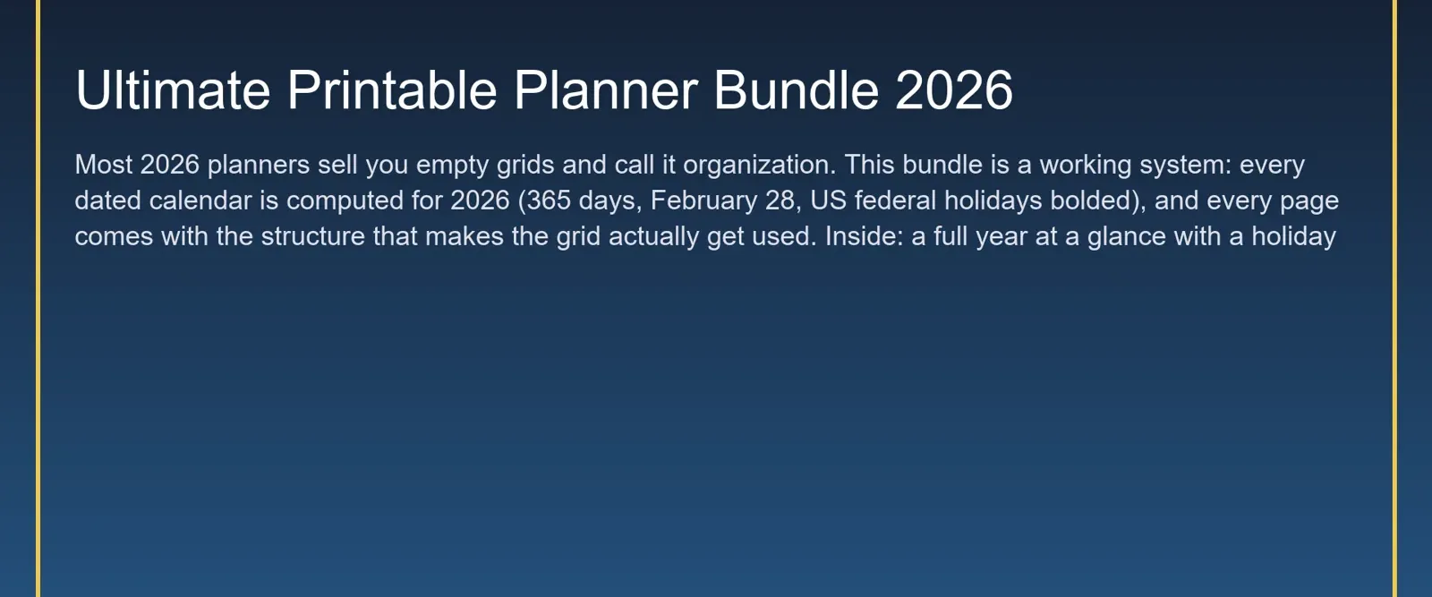 Ultimate Printable Planner Bundle 2026
