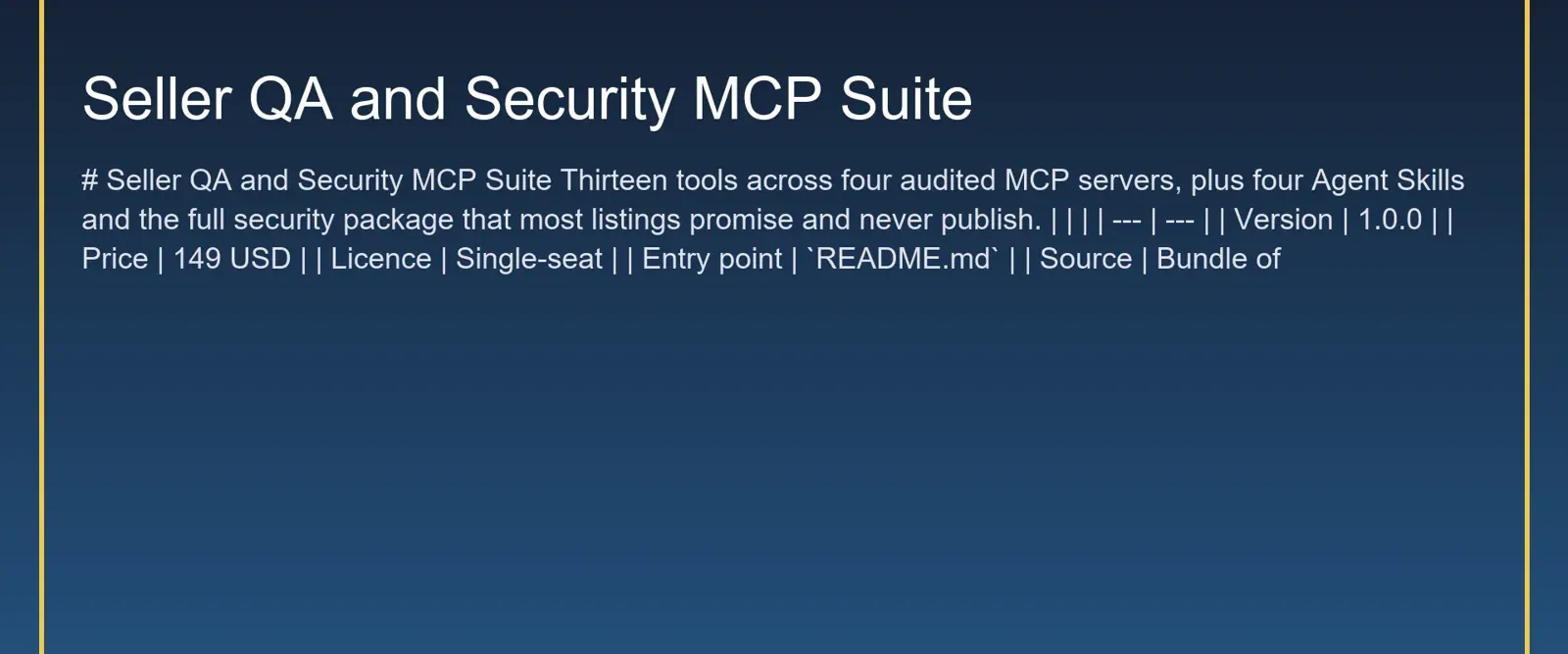 Seller QA and Security MCP Suite