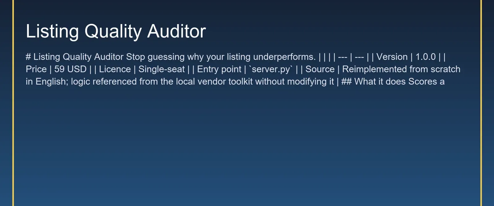 Listing Quality Auditor
