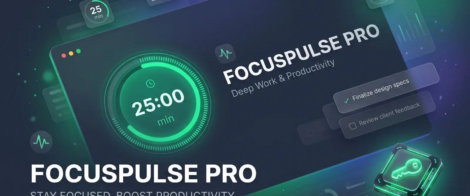 FocusPulse Pro v1.0 — Licensed Deep Work Timer & Task Tracker