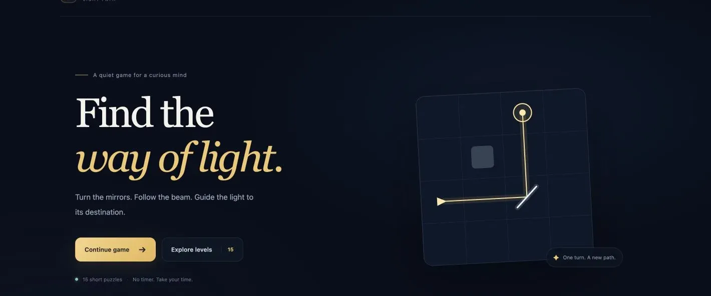 Light Path — A Quiet Mirror Puzzle