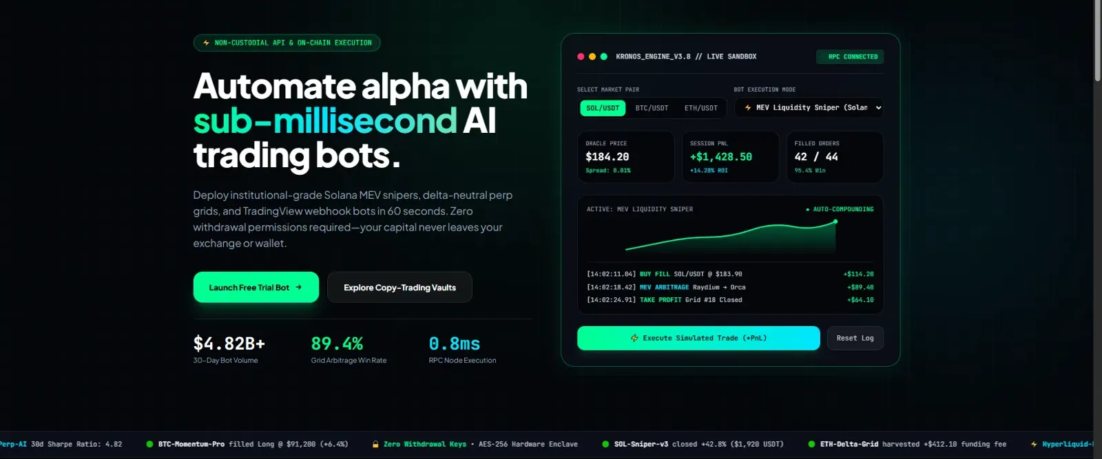 KronosQuant — AI Crypto Trading Bot, MEV Sniper & Copy-Trading SaaS Template