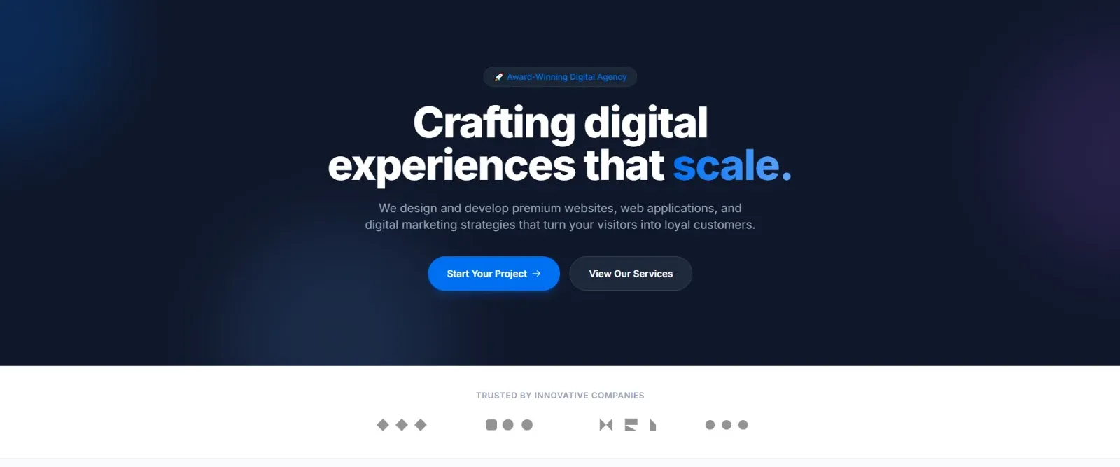 Modern Digital Agency Landing Page Template