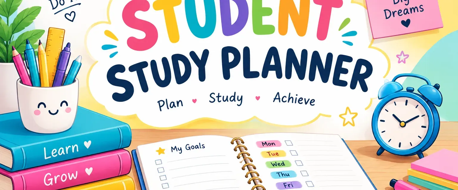 Colorful Student Study Planner