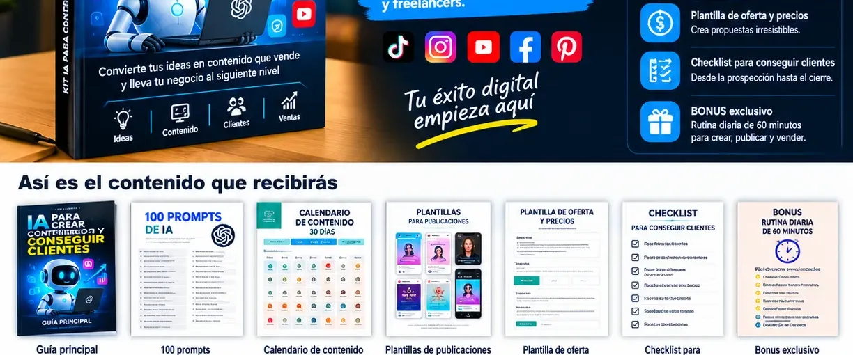 KIT IA PARA CREAR CONTENIDO Y CONSEGUIR CLIENTES — 2026