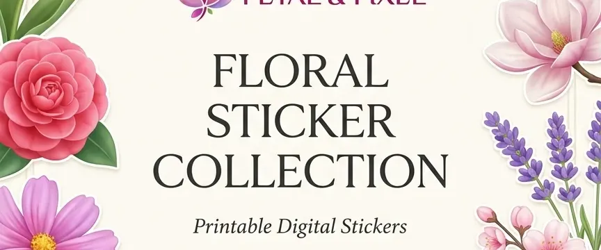 3d and 2d Floweral_stickers_16 page differnt design