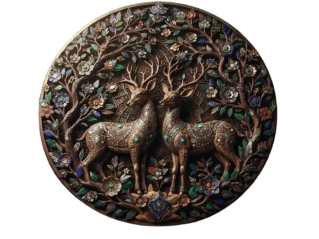 20 Premium Persian Animal Marquetry 3D Artwork Collection | High-Quality AI-Generated PNGs