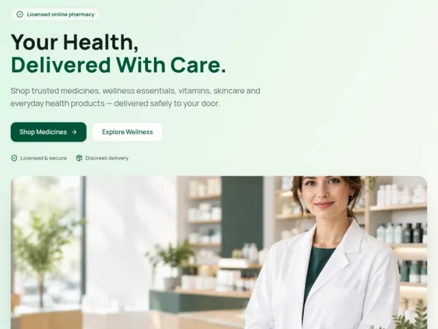 MediCare — Premium Online Pharmacy Landing Page Template
