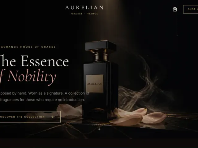 Aurelian Noir Essence — Luxury Perfume eCommerce Template