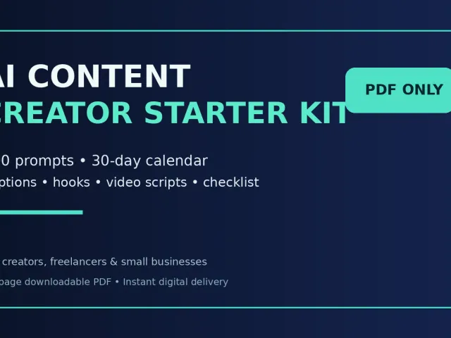 AI Content Creator Starter Kit — 100 Prompts & 30-Day Content Calendar