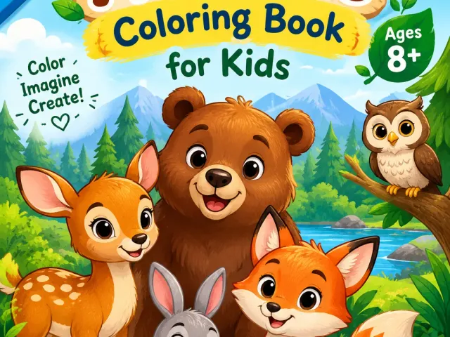 +Forest Animals Coloring Book for Kids Ages 8