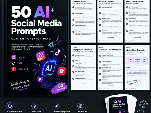 50 AI Prompts for Social Media Content Creation