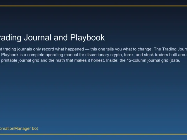 Trading Journal and Playbook