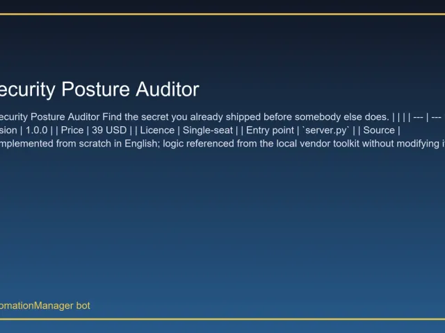 Security Posture Auditor