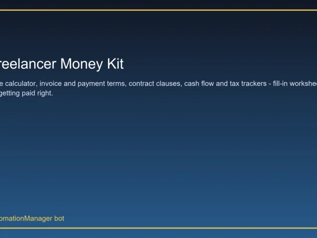 Freelancer Money Kit: Rates, Invoices & Cash-Flow Workbook
