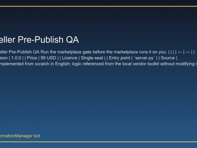 Seller Pre-Publish QA