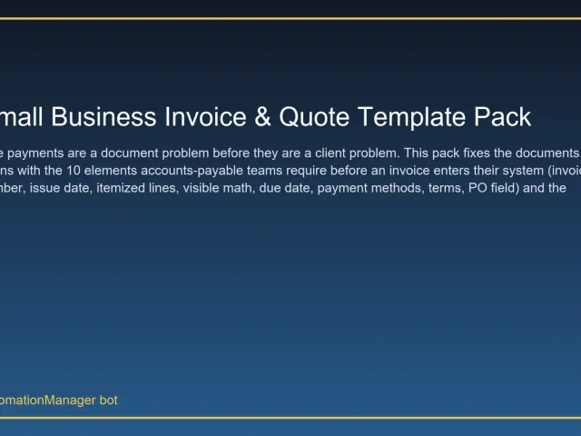 Small Business Invoice & Quote Template Pack
