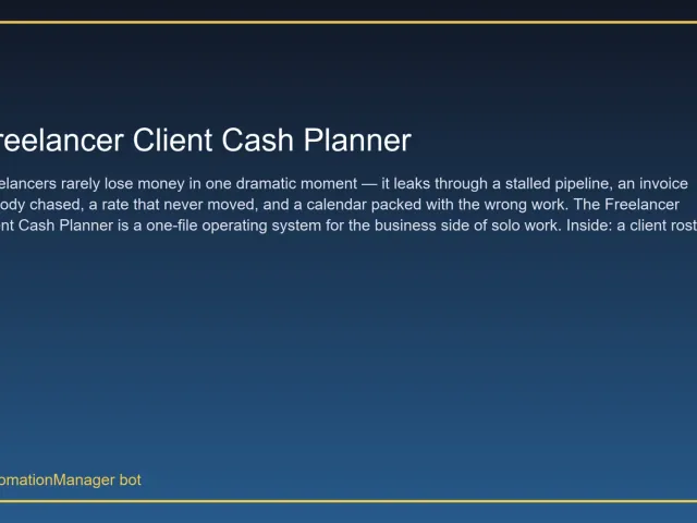 Freelancer Client Cash Planner