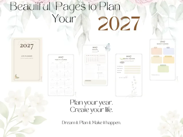 2027 Minimal Life Planner | 30-Page Printable PDF