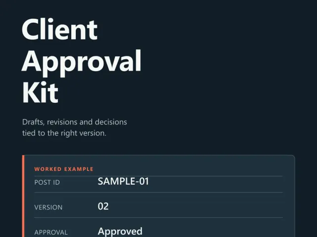 Client Approval Kit — Excel Content Review & Revision Tracker