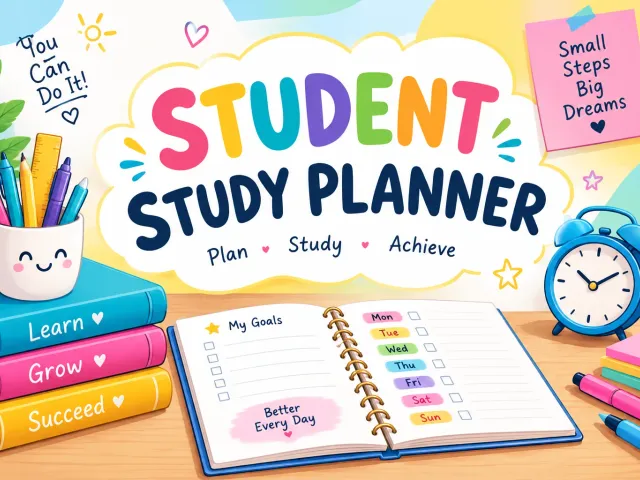 Colorful Student Study Planner