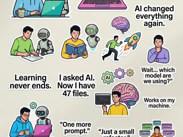 AI Developer Sticker Sheet — A4 Printable