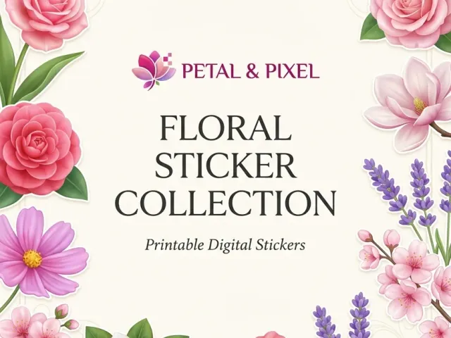3d and 2d Floweral_stickers_16 page differnt design
