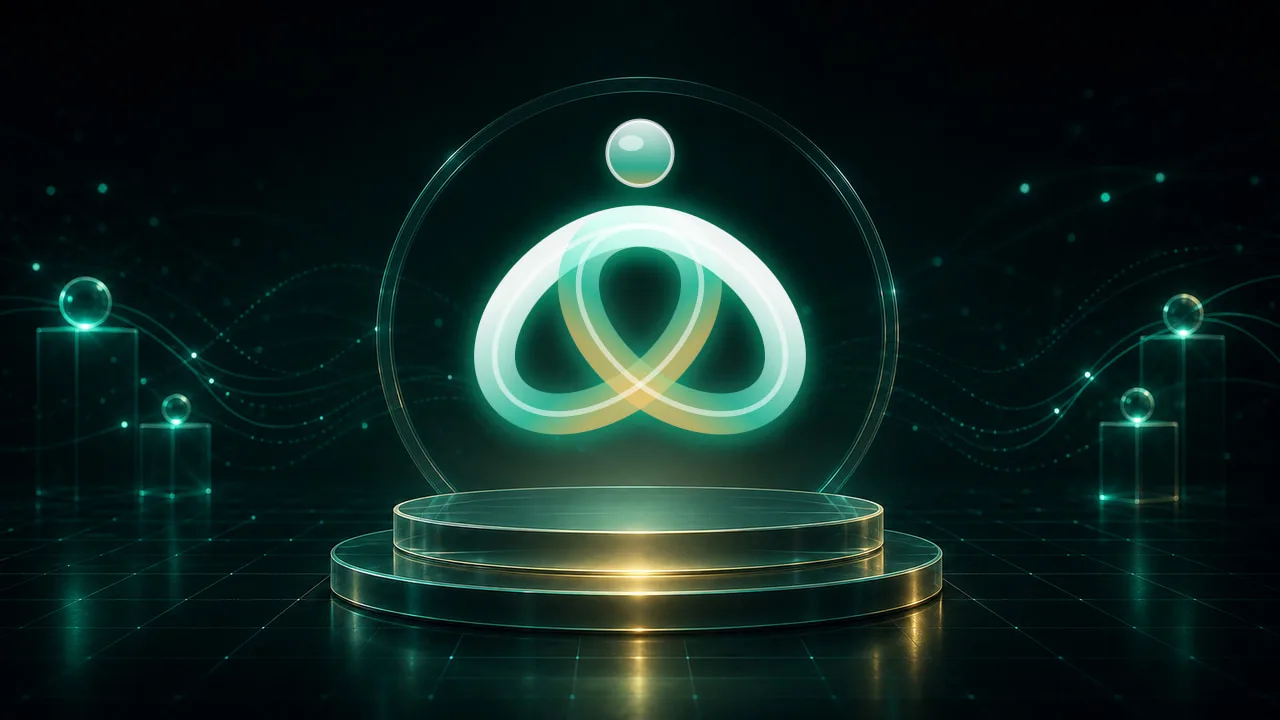 The glowing Billixi symbol on a green and blue background